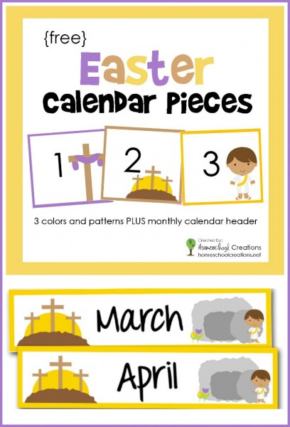 FREE Easter Calendar Pieces