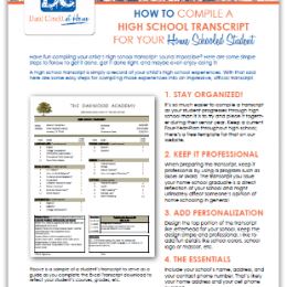 FREE High School Transcript Guide and Template