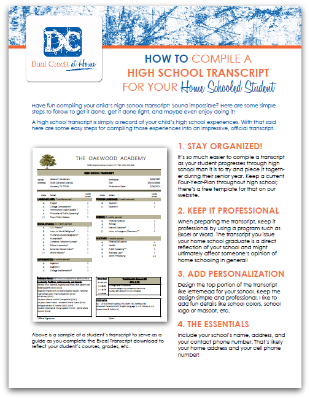 FREE High School Transcript Guide and Template