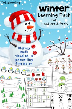 FREE Winter Learning Pack for Toddlers and PreK (subscriber freebie)