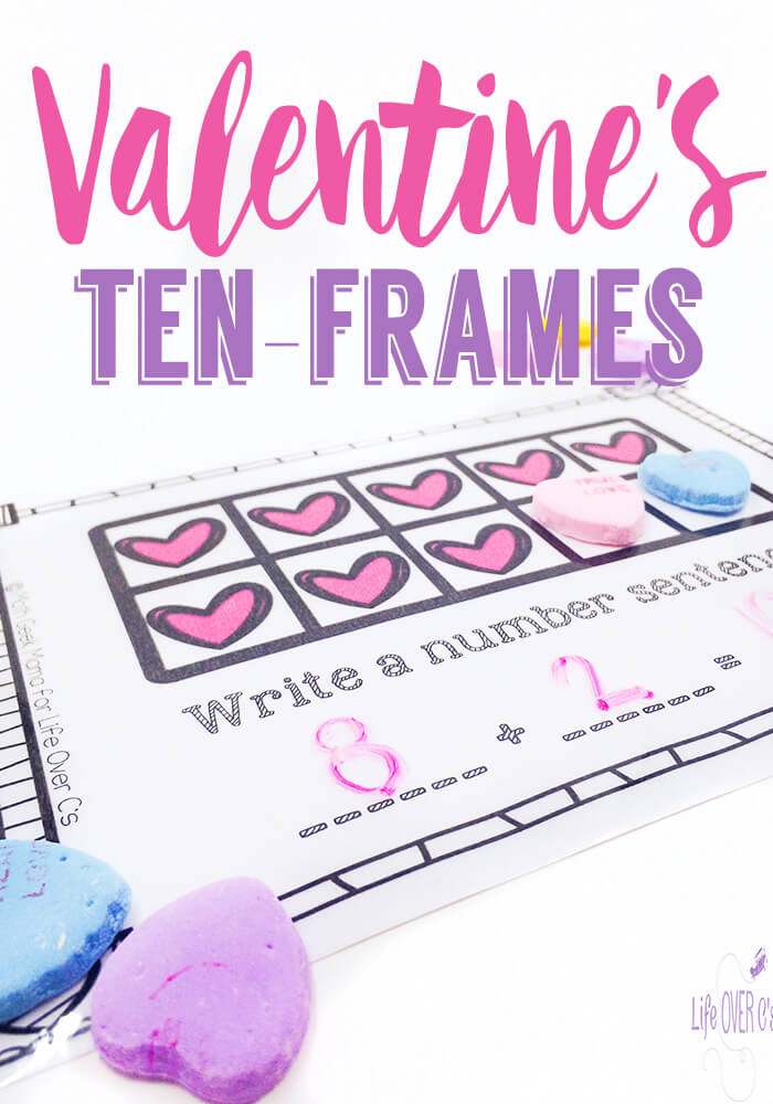 FREE Ten-Frames Valentine's Conversation Hearts