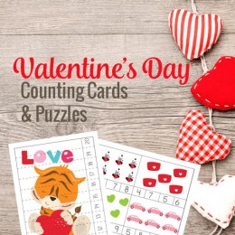 FREE Valentine's Day Counting Cards and Puzzles