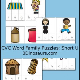 FREE CVC Word Family Puzzles Pack