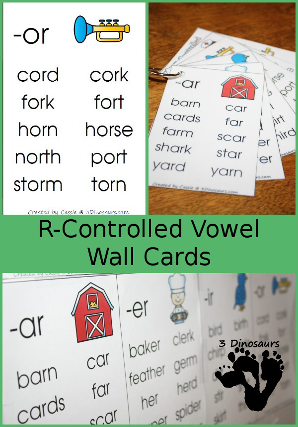 FREE R Controlled Vowel Wall Cards