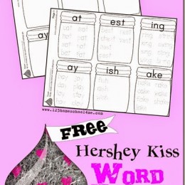 FREE Hershey's Kiss Word Family Printables