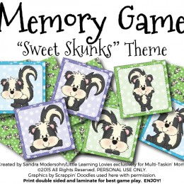 FREE Sweet Skunks Memory Match Game