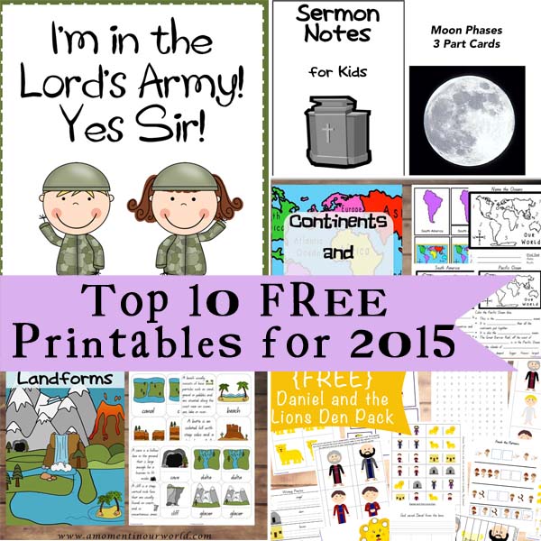 10 FREE Packs of Printables (Biblical, Math, Science, Holiday, Geography and More!)