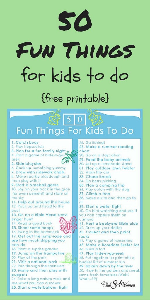 50 FREE Things for Kids to Do