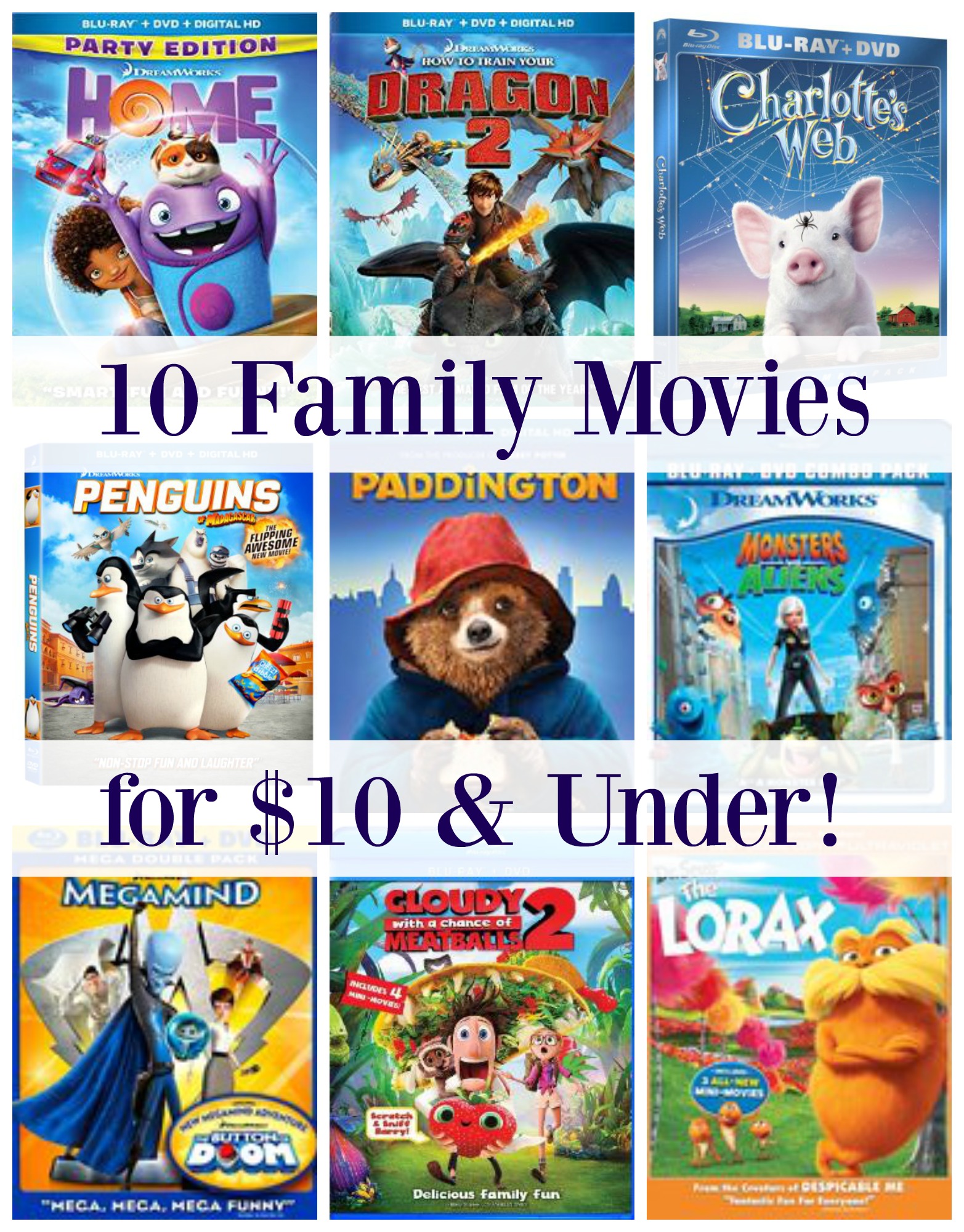 10 Family Movies for $10 & Under