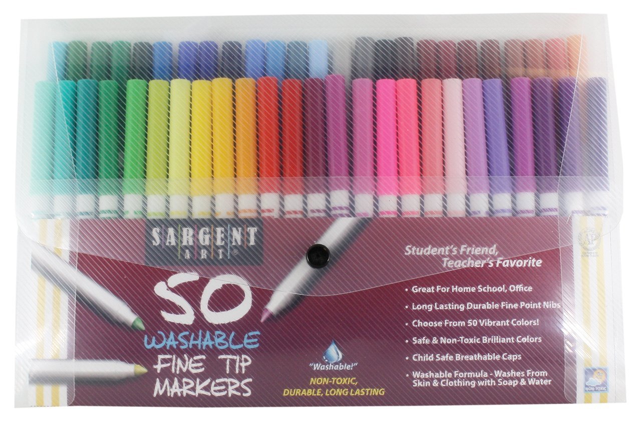 Sargent Art 50-Count Fine Tip Washable Marker Pack Only $10.75!