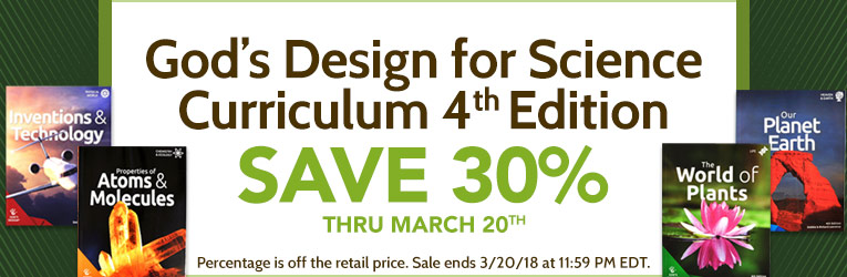 30% Off God's Design for Science Curriculum