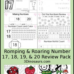 FREE Romping and Roaring Numbers Pack