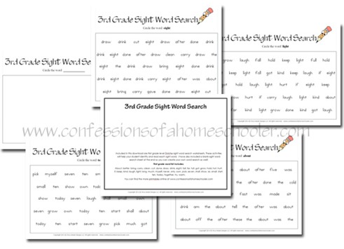 FREE 3rd Grade Sight Word pack