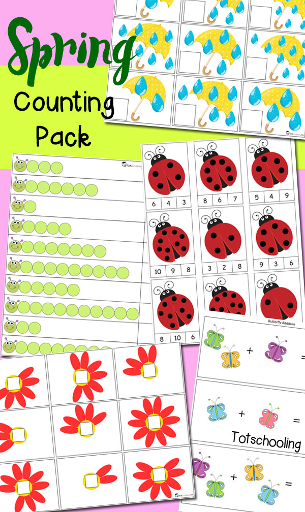 FREE Spring Math Counting Pack