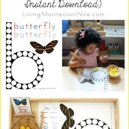 FREE Butterfly Letter B Dot Pages