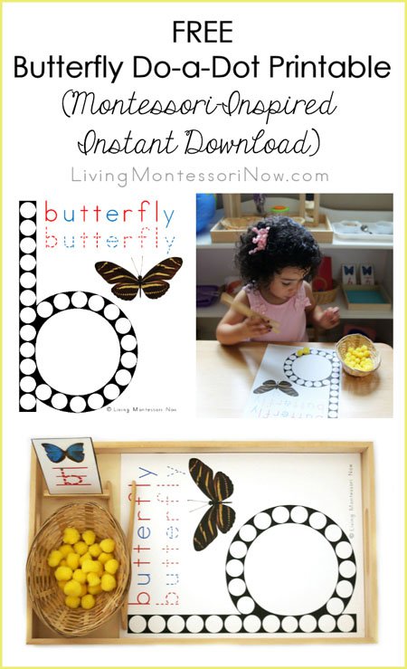 FREE Butterfly Letter B Dot Pages