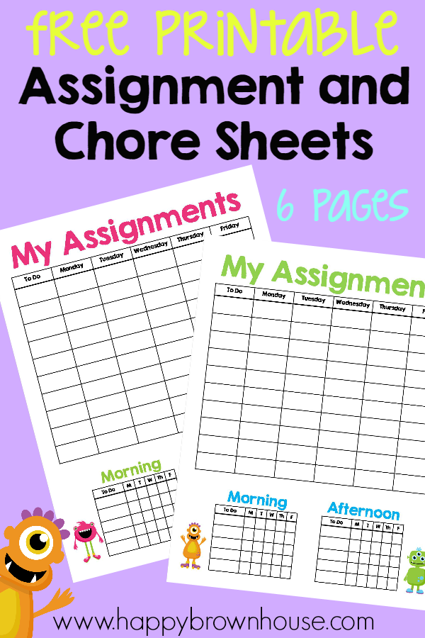 FREE Chore Sheets