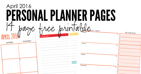 FREE Personal Planner Pages