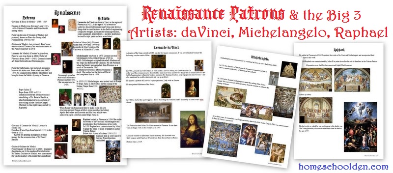 FREE Renaissance Artist Worksheets