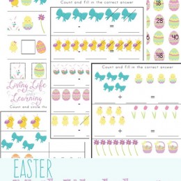 FREE Easter Kindergarten Math Worksheets