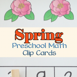 FREE Spring Preschool Math Clip Cards