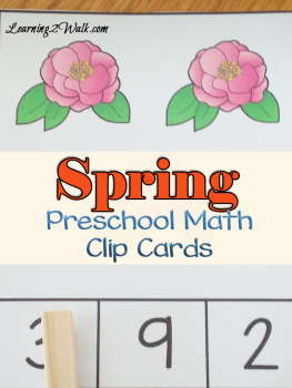 FREE Spring Preschool Math Clip Cards