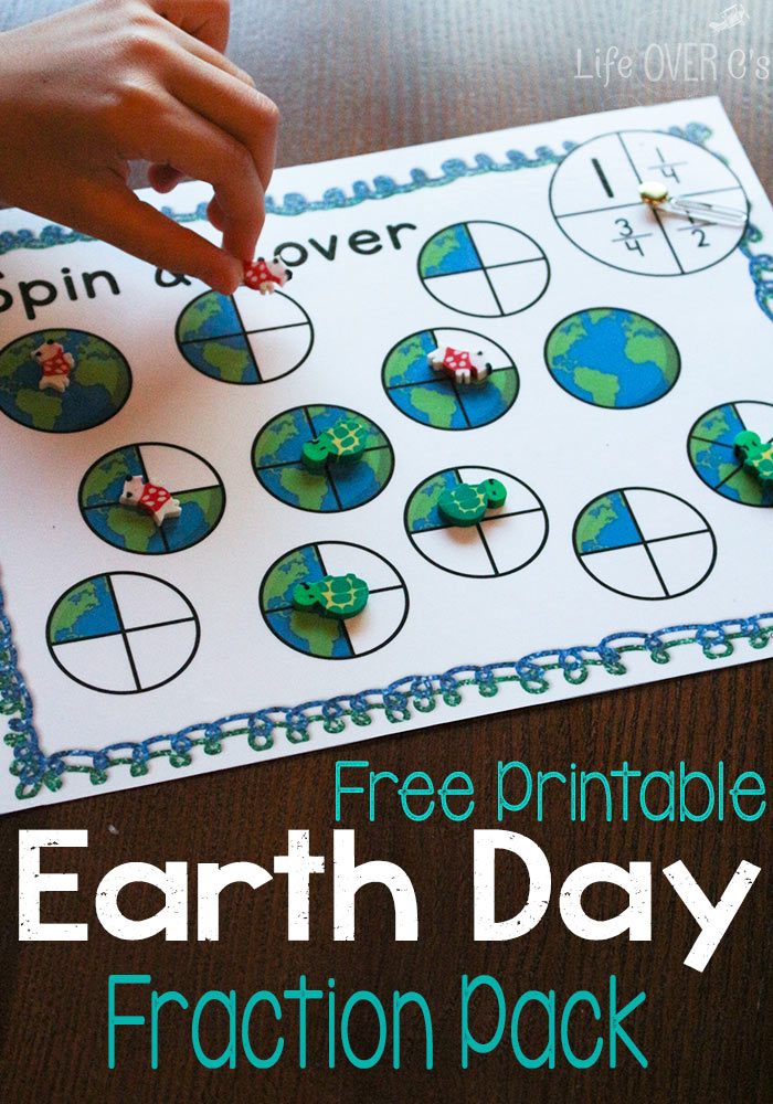 FREE Earth Day Fractions Printables