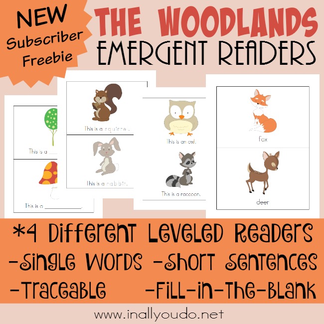 FREE Woodlands Emergent Readers