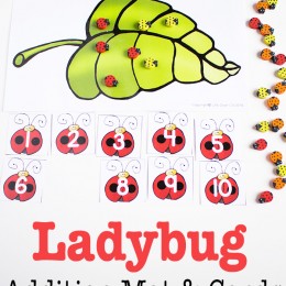 FREE Lady Bug Themed Printable for Addition to 10