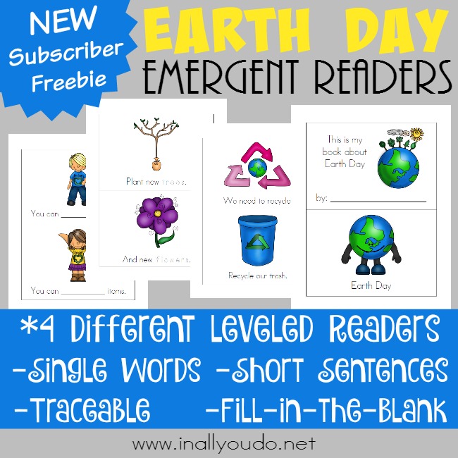 FREE Earth Day Emergent Readers