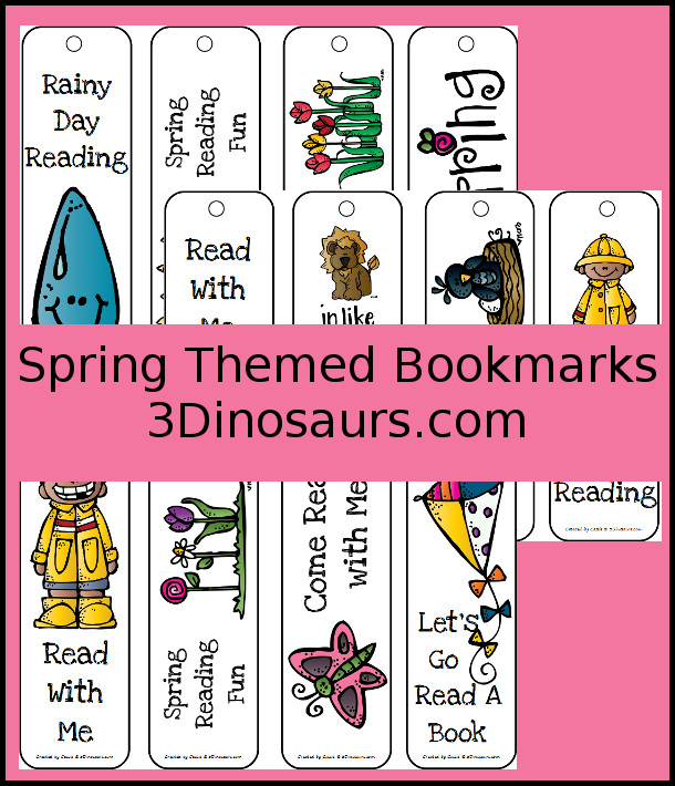 FREE Spring Themed Bookmarks