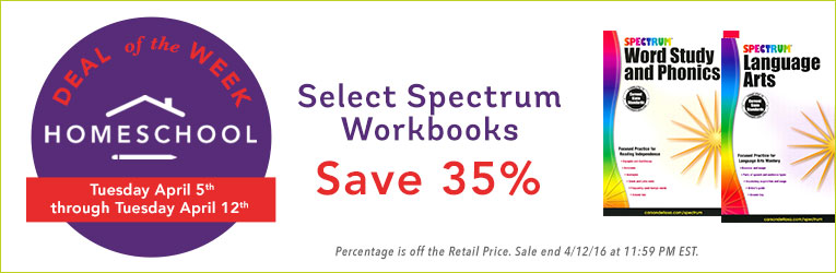 35% Off Spectrum Workbooks