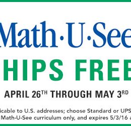 Free Shipping on Select Math-U-See Curriculum