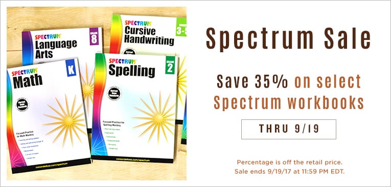 35% Off Spectrum Workbooks