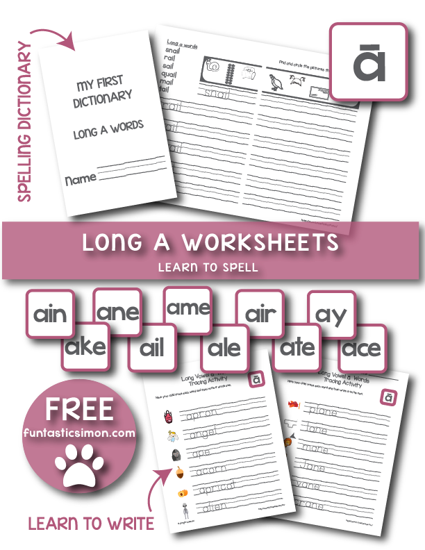 FREE Long A Worksheets Pack