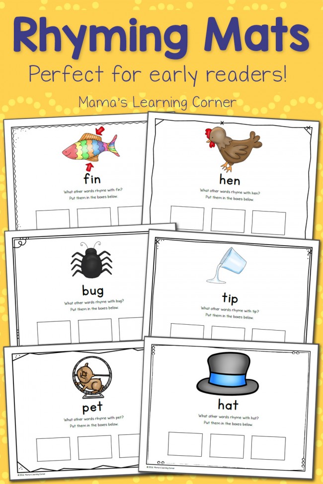 FREE Printable Rhyming Mats