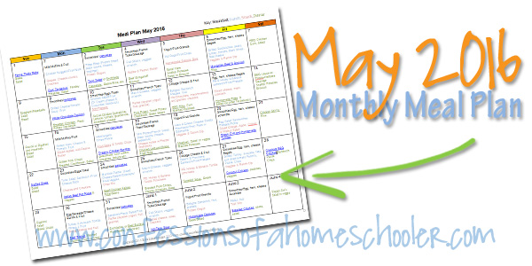 FREE Monthly Meal Planner