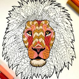 FREE Lion Zentangle Printable