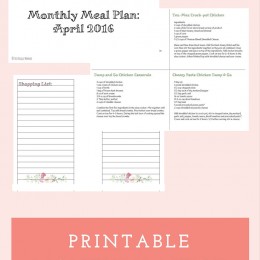 FREE Monthly Meal Planning Pack