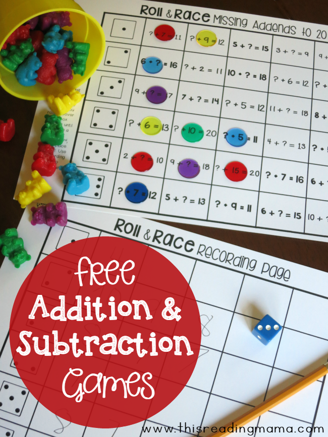 FREE Addition and Subtraction Cards