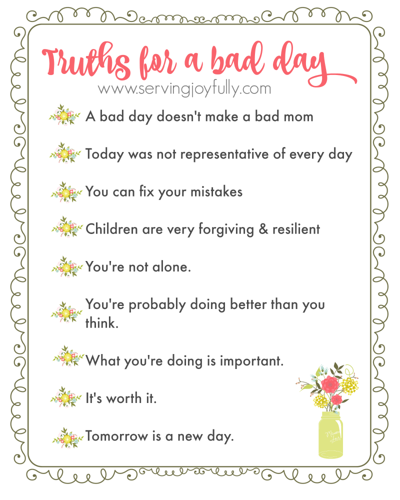 FREE Bad Day Printable