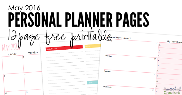 FREE Personal Planner Pages