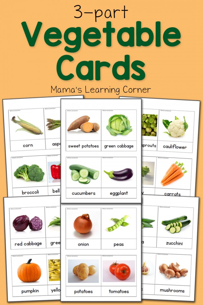 FREE 3 Part Vegetable Cards