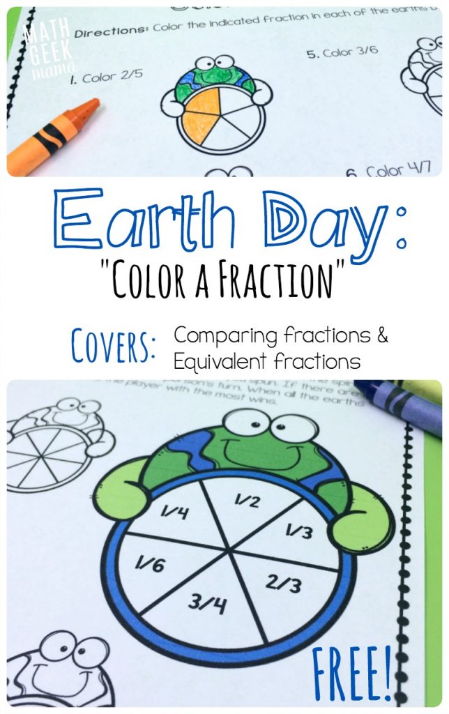 FREE Earth Day Fraction Math Pack