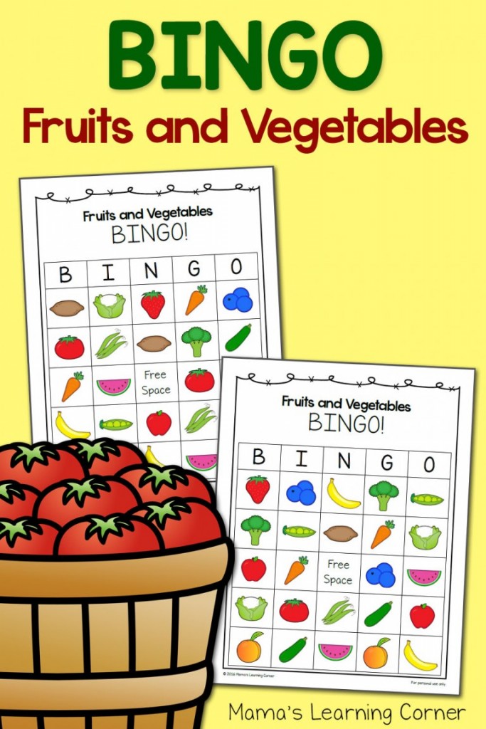 FREE Fruit and Veggie Bingo Cards