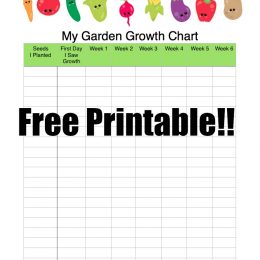 FREE My Garden Growth Printable Chart