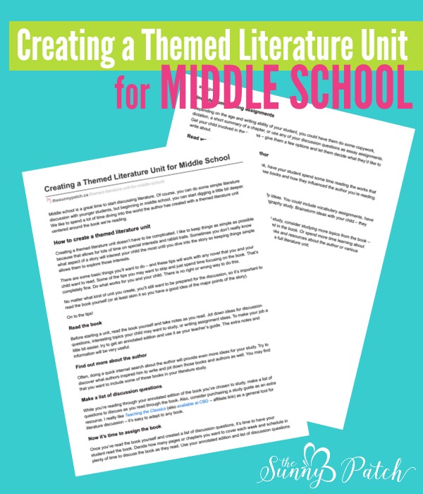 FREE Middle School Literature Pack