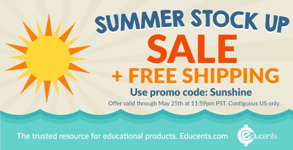 Summer Stock Up Sale at Educents + Free Shipping!