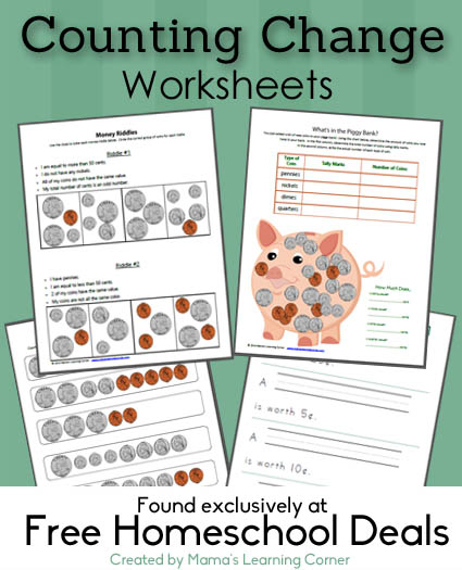 Counting Change Worksheets