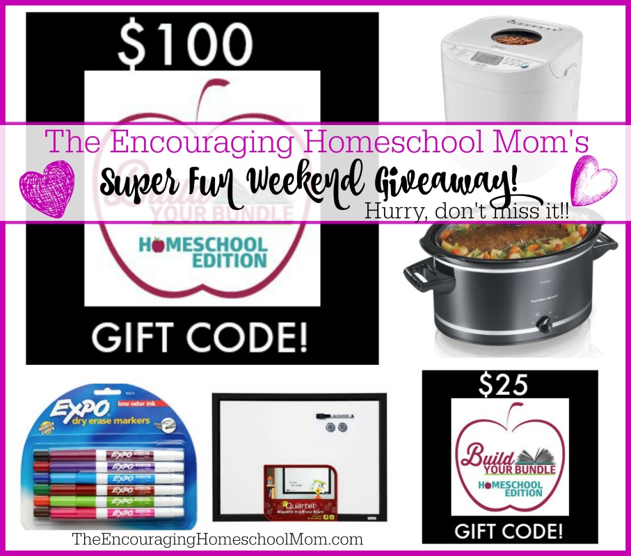 SUPER FUN HOMESCHOOL MOM WEEKEND GIVEAWAY! (Over $200 Value!)